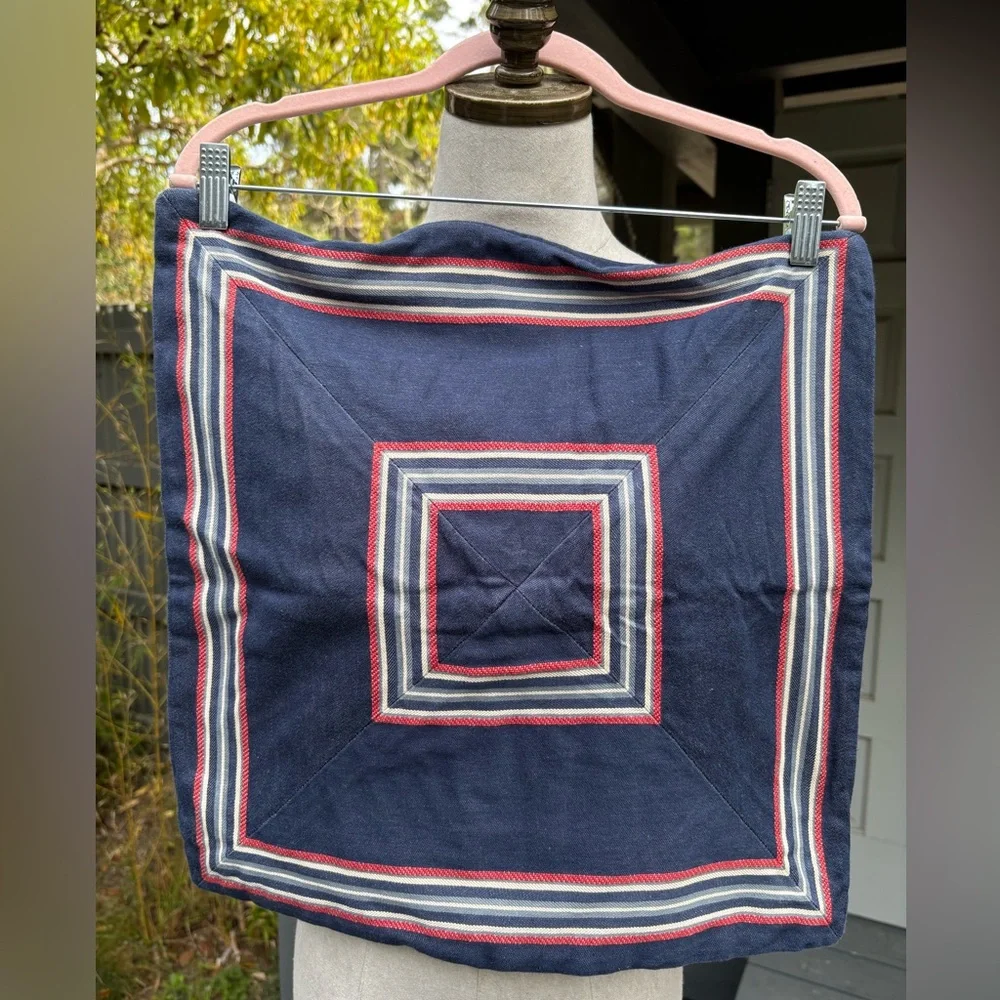 Pottery Barn Blue Striped Square Pillow Sham